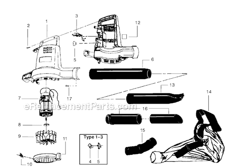 Page A Diagram and Parts List for 2560 Type 1 Weed Eater Leaf Blower / Vacuum
